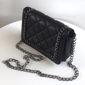 ASOS quilted chain black purse